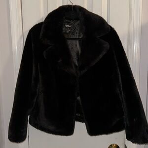 DKNY Faux Fur Black Jacket